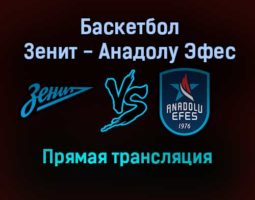 Баскетбол Зенит — Анадолу Эфес прямая трансляция 27 января 2022 года