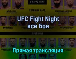 UFC Fight Night все бои 1 мая 2022 года прямая трансляция